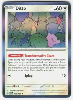 DITTO 132/165 HOLO RARE 151 POKEMON NM/M - Image 1