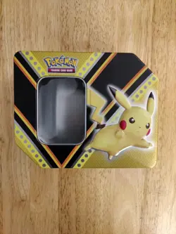 Pokemon TCG Trading Card Game Pikachu V Powers Metal Tin Box Empty No Cards 2020 - Image 1
