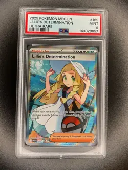 2025 Pokemon MEG EN Lillie’s Determination Ultra Rare #169 PSA 9 - Image 1