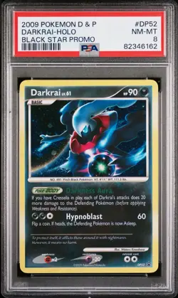 2009 POKEMON DIAMOND & PEARL BLACK STAR PROMO #DP52 DARKRAI PSA 8 - Image 1