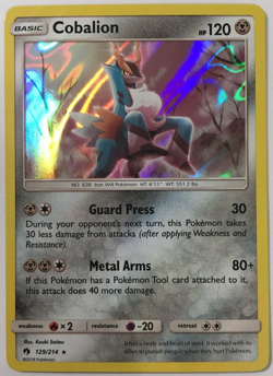 POKEMON COBALION 129/214 LOST THUNDER RARE HOLO NEAR MINT - Image 1