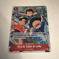 Namco One Piece CCG Ace & Sabo & Luffy Alt Art Foil Super Rare OP13-007 - Image 1