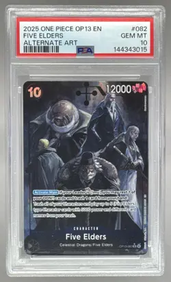 3015 Five Elders 2025 One Piece Carrying On His Will #OP13-082 Alt Art PSA 10 - Image 1