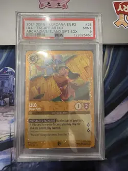 DISNEY LORCANA PROMO LILO ESCAPE ARTIST PSA 9 - Image 1