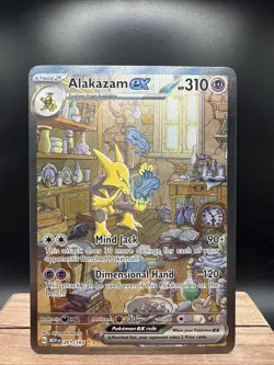 Pokemon TCG Alakazam EX Holo Card 201/165 Scarlet & Violet 151 Series English LP - Image 1