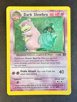 Dark Slowbro SWIRL! 12/82 Team Rocket Pokemon Card TCG Vintage WOTC Holo Rare Hp - Image 1