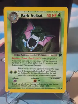 Dark Golbat 7/82 Pokemon Team Rocket Unlimited Holo Rare Card WOTC - Image 1