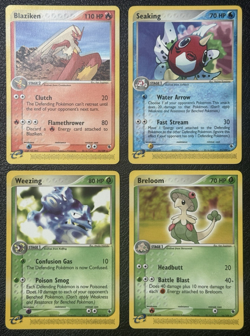 Lot of 4 Rare E-Reader Cards - Vintage Pokemon TCG: EX Ruby & Sapphire - LP - Image 1