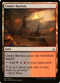 X 1 Cinder Barrens NM-M HOU 209 MTG Magic The Gathering - Image 1