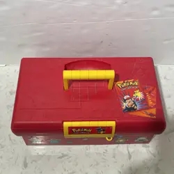 Vintage 1995 Pokemon Suncast Just Stuff Collector Card Box Case With Stickers - Image 2