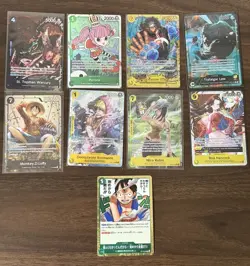 One Piece TCG English Lot of 8 Hits SR More + 1 Bonus Card! 9 Total Cards - Image 1