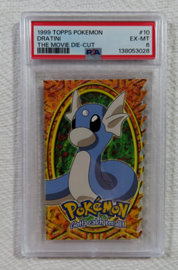 1999 Topps Pokemon the Movie DIE CUT Dratini #10 in a PSA 6, Gorgeous card!! - Image 1