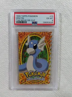 1999 Topps Pokemon the Movie DIE CUT Dratini #10 in a PSA 6, Gorgeous card!! - Image 2