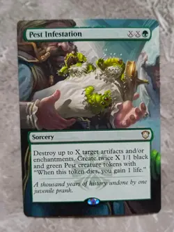 Pest Infestation MTG Secrets of Strixhaven Commander Hand Painted Altered Art v - Image 1