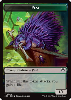 Professor Dellian Fel || Pest (0008) Token - Secrets of Strixhaven (SOS) - Image 2
