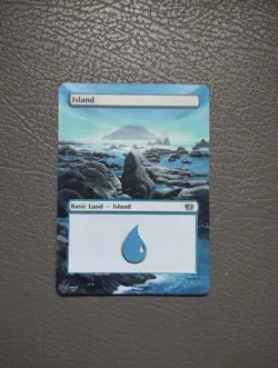 Island #335 MTG 8th Edition Hand Painted Borderless Extended Full Altered Art v - Image 1