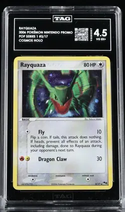 Pokemon TCG 🐉 Rayquaza Nintendo Promo 2006 Pop Series Cosmo Holo TAG 4.5 - Image 1
