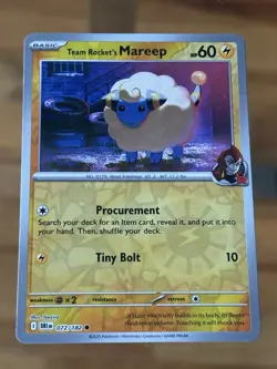 Team Rocket's Mareep - 072/182 - Common - Reverse Holo Pokemon Card - Image 1