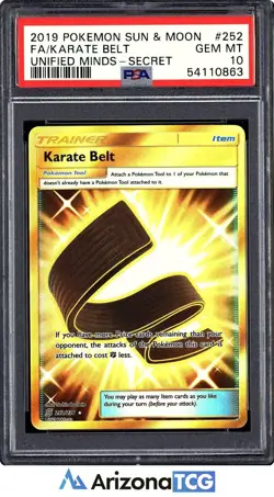 Pokemon 2019 Karate Belt 252/236 Full Art SR Unified Minds GEM MINT PSA 10 - Image 1