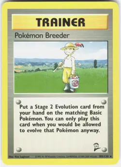Pokemon Breeder 76/102 Rare Base Set Unlimited Pokemon LP - Image 1