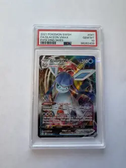 Pokemon 2021 Sword & Shield Evolving Skies #041 Glaceon VMAX - PSA 10 GEM MINT - Image 1