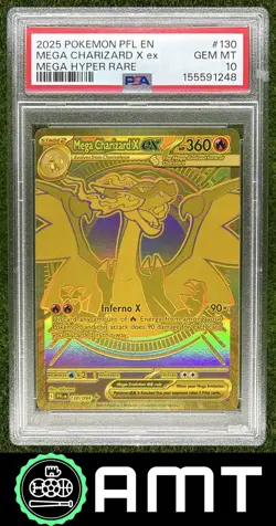 Mega Charizard X ex PSA 10 2025 Pokemon Phantasmal Flames Hyper Rare 130/094 248 - Image 1