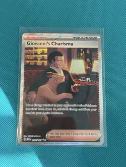 Pokemon TCG 151 SIR Trainer Giovanni's Charisma 204/165 LP - Image 1