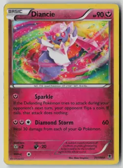 Diancie 71/119 Holo Rare Phantom Forces Pokemon Holo HP - Image 1