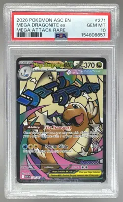 6657 Mega Dragonite ex 2026 Pokemon Ascended Heroes #271 Attack Rare PSA 10 - Image 1