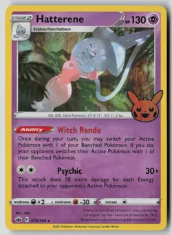 Hatterene 073/198 Holo Promo Trick or Trade BOOster Pokemon NM - Image 1