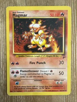 2000 Pokemon Base Set 2 Magmar 51/130 DMG WotC - Image 1