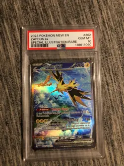 2023 POKEMON MEW EN-151 SPECIAL ILLUSTRATION RARE #202 ZAPDOS EX PSA 10 - Image 1