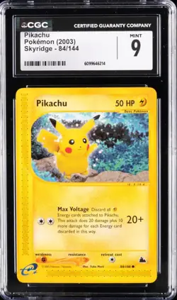 2003 POKEMON SKYRIDGE #84 PIKACHU CGC 9 - Image 1