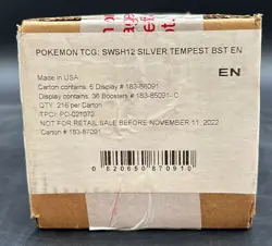 Pokemon TCG Sword & Shield Silver Tempest Booster 6-Box Case SWSH12 SEALED - Image 1