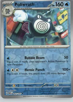 Poliwrath 062/165 Uncommon 151 Pokemon Reverse Holo Near Mint - Image 1