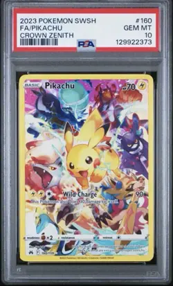 Pokemon Crown Zenith Pikachu 160/159 Secret Rare Full Art Holo PSA 10 - Image 1