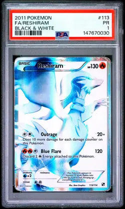 Reshiram PSA 1 2011 Pokemon Black & White #113 - Image 1