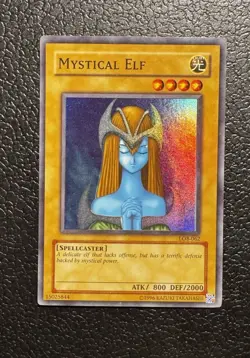 YuGiOh Mystical Elf LOB-062 2002 Vintage Super Rare Unlimited LP - Image 1