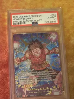 2025 One Piece PRB02 #061 Monkey D. Luffy Special Alternate Art PSA 10 GEM MINT! - Image 1