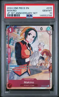 2024 ONE PIECE MAKINO JAPANESE 1ST ANNIVERSARY SET #015 PSA 10 - Image 1