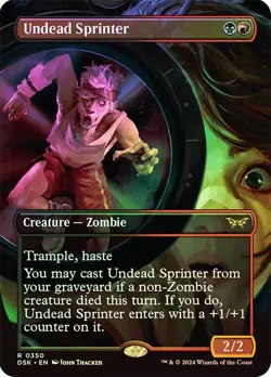 Undead Sprinter (Borderless) Duskmourn: House of Horror Foil NM Near Mint MTG - Image 1