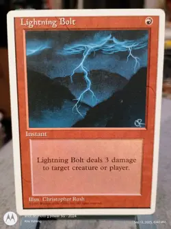 Lightning Bolt MTG 4th Edition Regular LP Ex Condition - Image 1