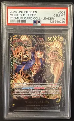 2024 One Piece EN Premium Card Collection Leader #003 Monkey D. Luffy PSA 10 - Image 1
