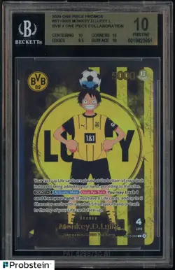 2025 ONE PIECE PROMOS BVB X ONE PIECE MATCH DAY 2025 #003 MONKEY D. LUFFY BGS 10 - Image 1