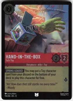 Hand in the Box Sid's Toy Foil 114/204 Wilds Unknown Disney Lorcana - Image 1