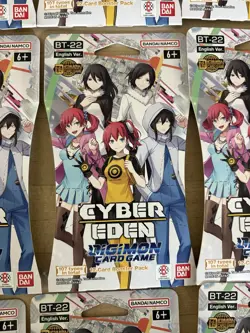 Lot Of 12 Sealed Digimon Card Game Cyber Eden Booster Packs BT22 - ENGLISH - Image 2