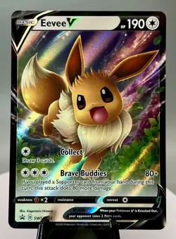 Pokemon Eevee V SWSH065 Sword & Shield Promo Holo Card 190 HP Basic - Image 1