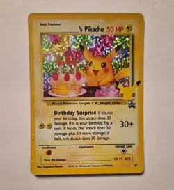 Pokemon Birthday Pikachu Promo Holo 50 HP Basic 24/Promo Card Celebrations - Image 1