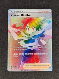 Zinnia's Resolve Rainbow Full Art 225/203 SWSH Evolving Skies Pokemon Card NM - Image 1