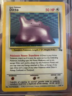 Pokemon TCG Ditto Fossil, Holo Rare, Unlimited, Vintage Card 3/62 - Image 1